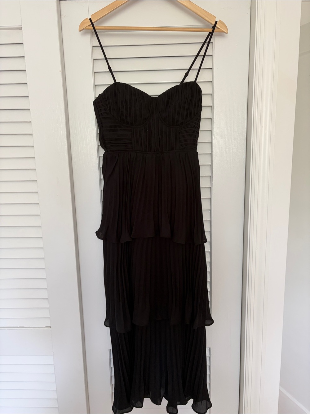 Black Tiered Spaghetti Strap Dress